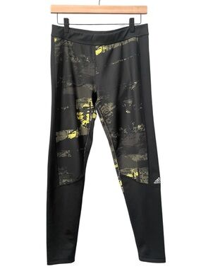 adidas CLIMALITE Compression Leggings Techfit Abstract Black Green